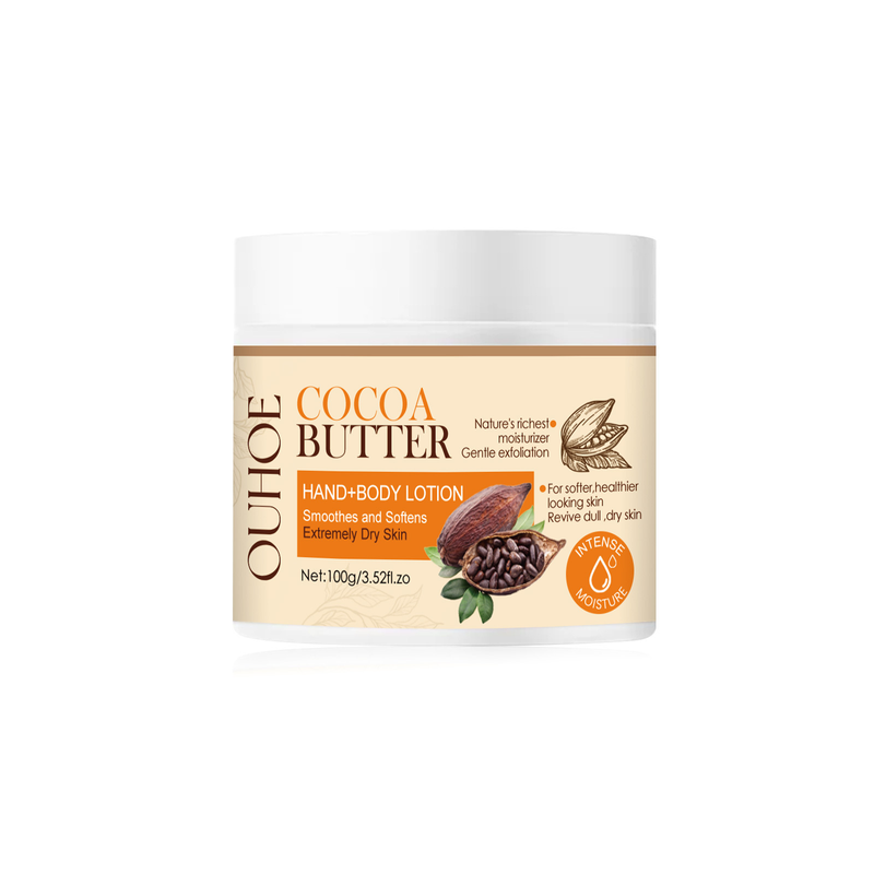 Aufhellende Körperlotion, entfernt Melanin, hellt dunkle Flecken auf, Anti-Aging, glättet, macht weich, spendet Feuchtigkeit, erhellt die Haut, Kakaobuttercreme_voghion.com