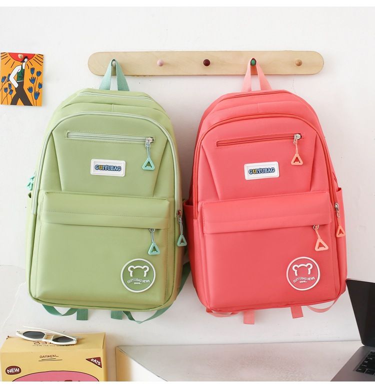 Kids Backpacks Simple All Match Solid Color Student Backpack For Women With Large Capacity Casual Backpack_voghion.com
