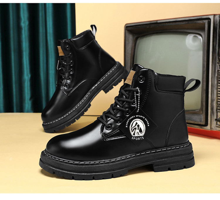 Botas Martin populares masculinas tamanho extra grande 48 botas masculinas estilo retrô britânico botas de trabalho de cano alto botas de couro_voghion.com