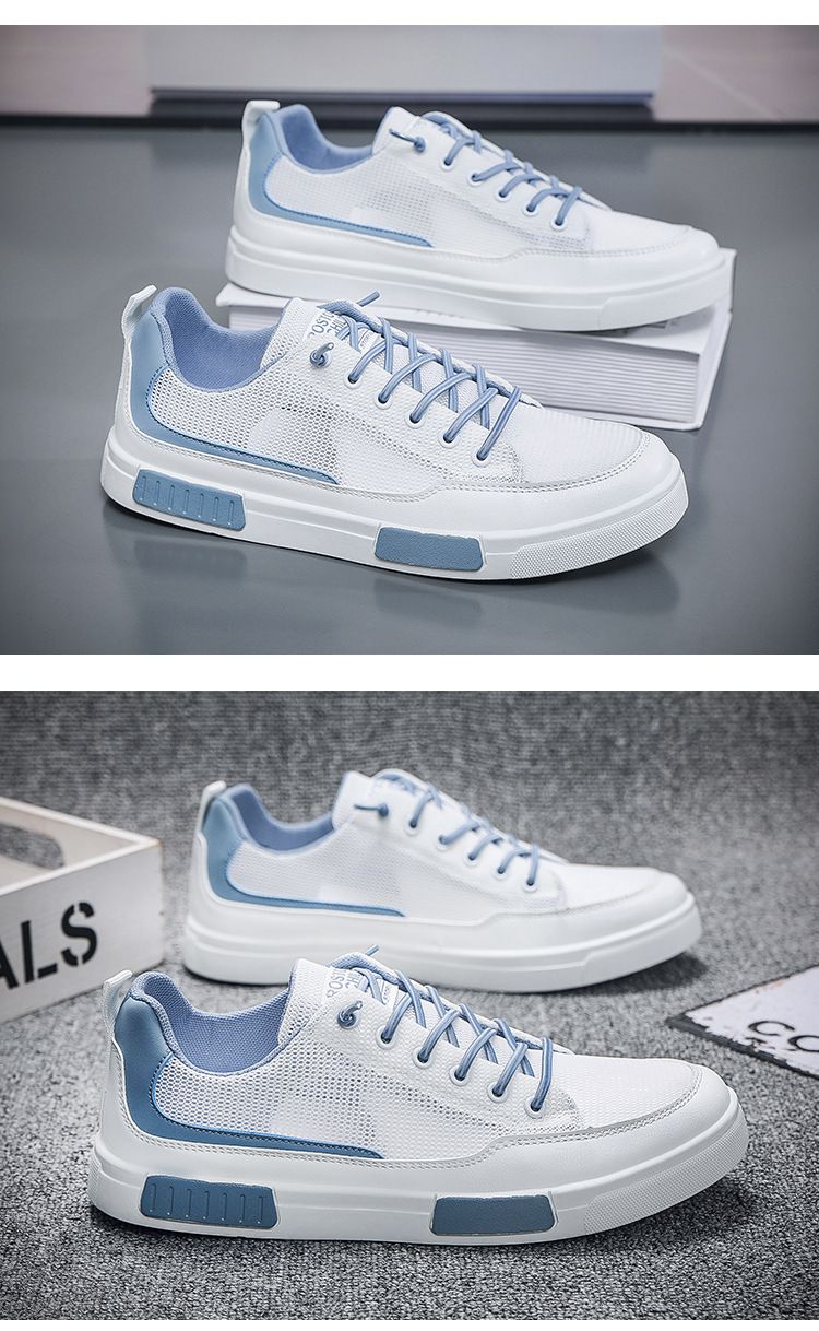 Sommer Atmungsaktives Mesh Canvas Herren Student Trendy Vielseitige weiße Schuhe Dicke Sohle Sport Casual Sneakers Herren_voghion.com
