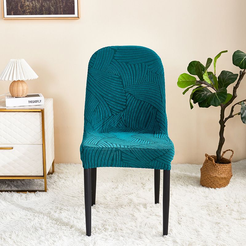 Thickened jacquard curved chair cover all-inclusive universal dining table and chair protective cover household large round stool cover_voghion.com