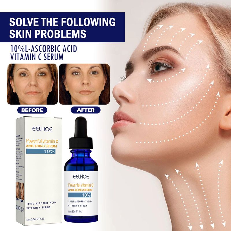 EELHOE Vitamin C Anti-Aging Serum, Moisturizing, Hydrating And Lightening Fine Lines, Raising Head Lines, Firming And Anti-Aging Essence_voghion.com