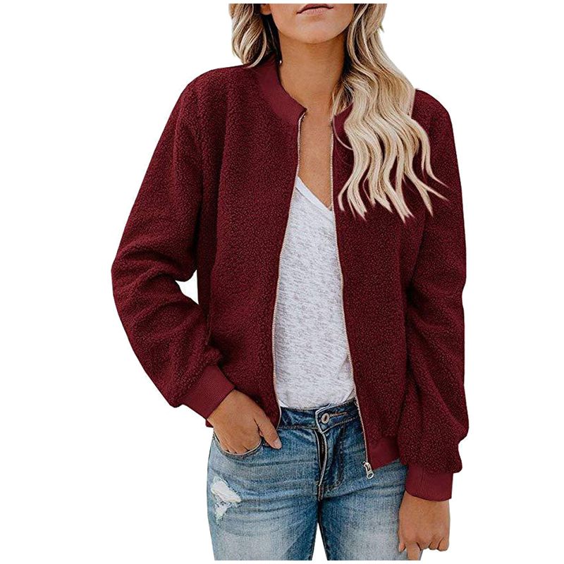 Fleecejack met rits voor dames - comfortabele winteroutfit met zachte sherpavoering, lichtgewicht en warm, casual streetwear_voghion.com