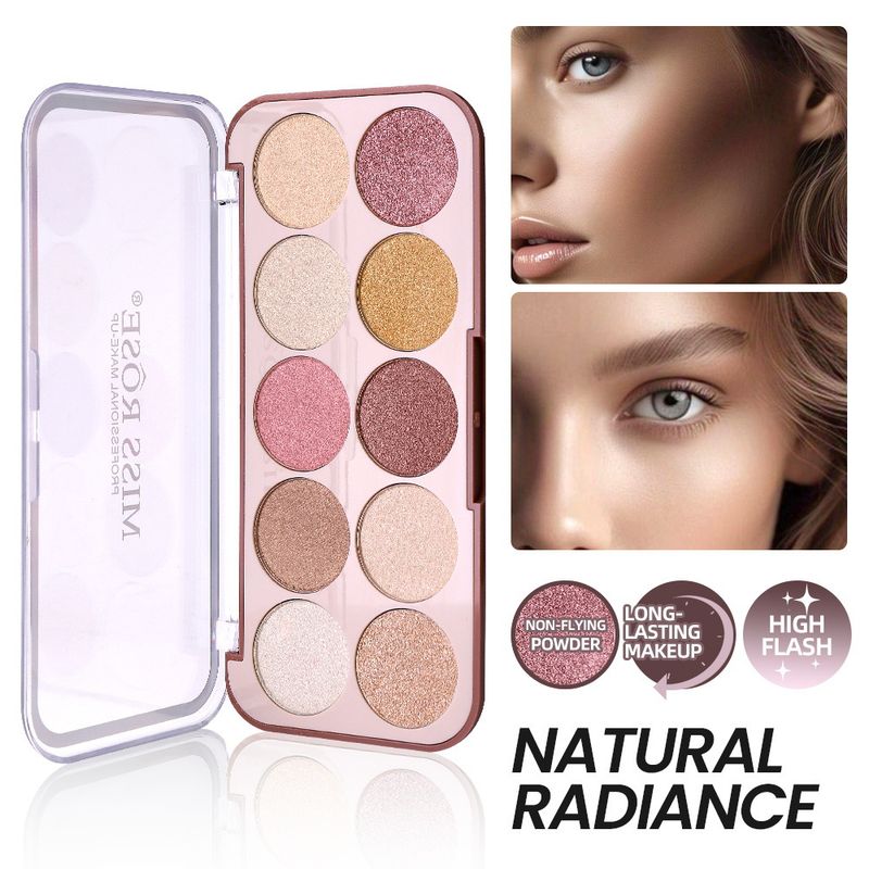 MISSROSE Natural Brightening Rouge Blush Palette Facial Contouring Pearlescent Fine Glitter Highlighter One Piece Palette Makeup_voghion.com