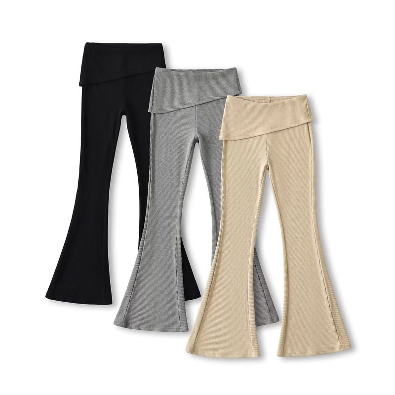Fitted Flare Pants & Hooded Top Set - Slimming High-Waist Bell Bottoms With Asymmetric Detailing, Trendy Streetwear Outfit (Black/Gray/Khaki/Red, S-L)_voghion.com