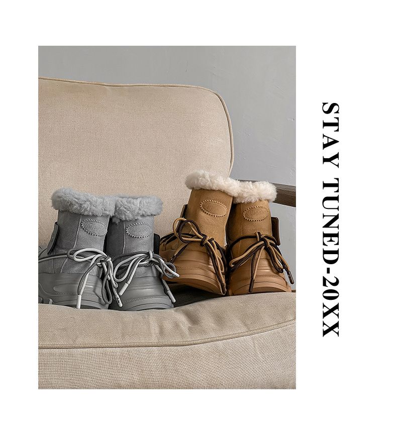 Buffny Couple's Winter Boots - Platform Slip-On Snow Shoes With Faux Fur Lining, Waterproof & Slip-Resistant Rubber Sole_voghion.com