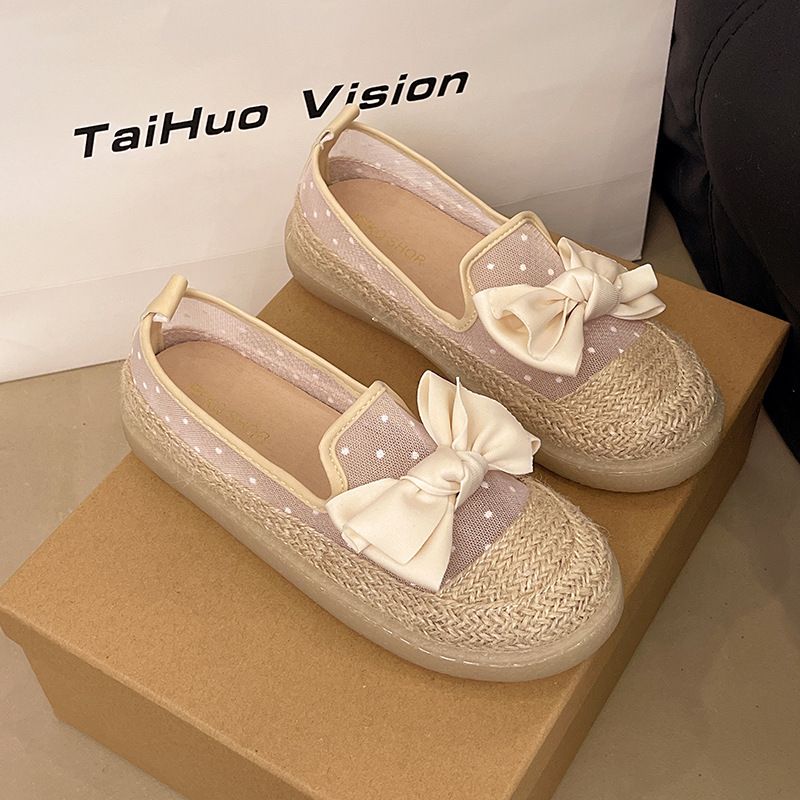 Evening Wind Single Shoes Women's Spring One-pedal Loafer Fisherman Shoes Thick-soled Breathable Mesh Doudou Shoes_voghion.com