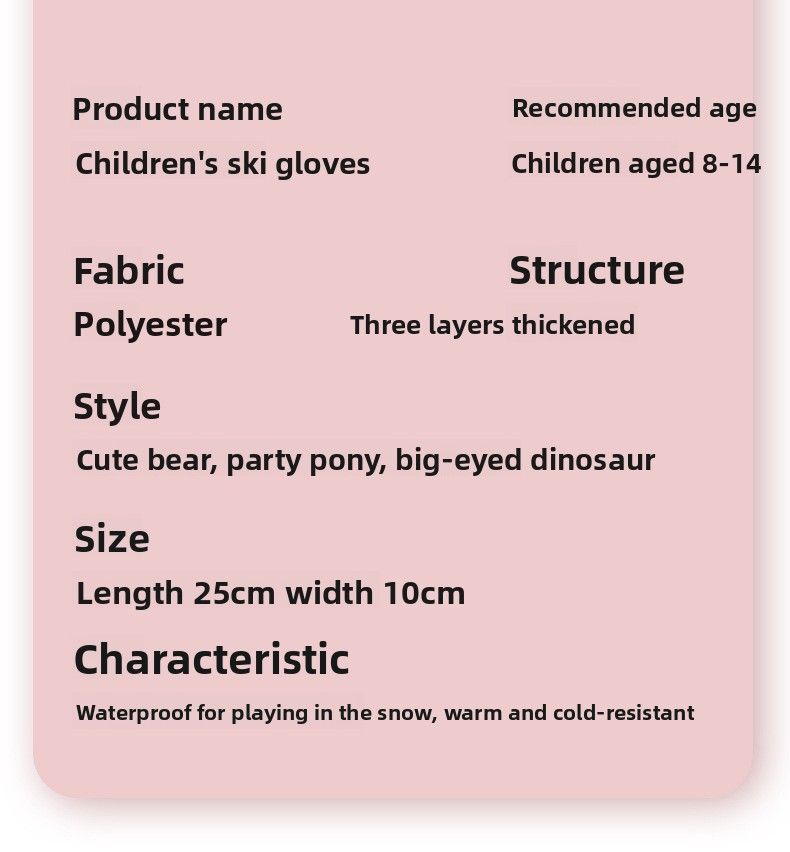 Luvas de inverno infantis para esqui com forro de lã, compatíveis com telas sensíveis ao toque, ideais para ciclismo, com cinco dedos, antiderrapantes, à prova de vento, perfeitas para crianças e estudantes._voghion.com