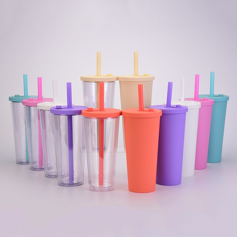 Unisex divslāņu plastmasas liela cauruma salmu krūze caurspīdīga pērļu piena tējas krūze salmu krūze izgatavota pēc pasūtījuma_voghion.com