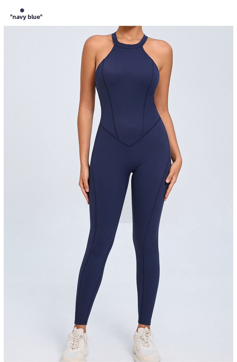 European And American Style Back Buckle Yoga For Women, Peach Hip, Backless, Quick-Dry, One-Piece Fitness Jumpsuit_voghion.com