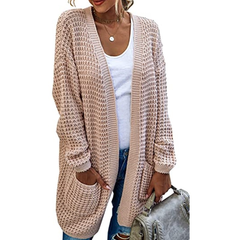 Women's autumn and winter long cardigan sweater sweater women's plus-size coat_voghion.com