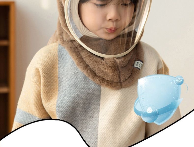 Wintermützen für Jungen und Mädchen mit Gesichtsschutz, Winddichte Mützen, Ohrenschützer, Kopfbedeckungen, warme Babyschals, Einteilige Mützen, Weihnachtsgeschenke_voghion.com