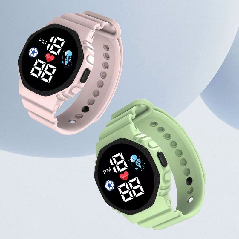 Orologio digitale sportivo a LED quadrato luminoso elettronico Xinweiqing per studenti, da uomo, da donna e da bambino_voghion.com