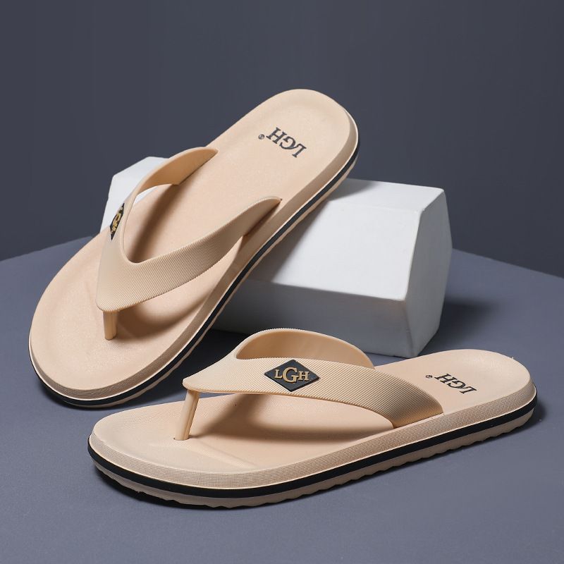 Neue trendige Sommerkleidung, koreanische Version Herren-Hausschuhe mit dicker, rutschfester, weicher Sohle, Flip-Flops zum Anklipsen für Männer_voghion.com