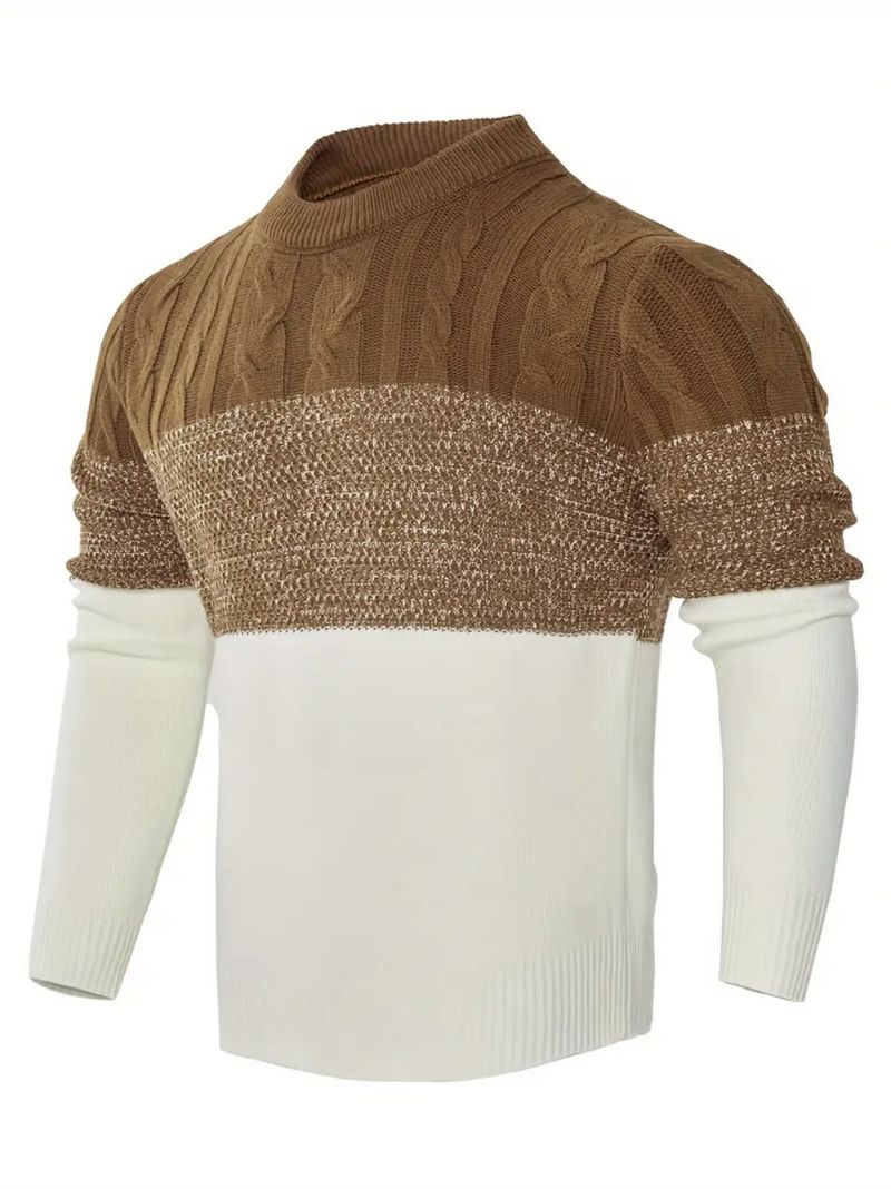 Herenkleding Mode Ronde Hals Trui Warme Wollen Top_voghion.com