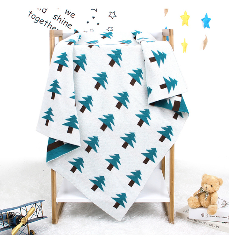 Mother & Kids ins hot selling baby blanket knitted Christmas tree blanket outdoor shawl blanket_voghion.com