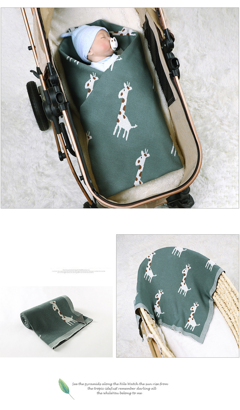 Madre e bambini Coperta in maglia di cotone per neonati, coperta per neonati, coperta per passeggino, filo per coperta per neonati_voghion.com