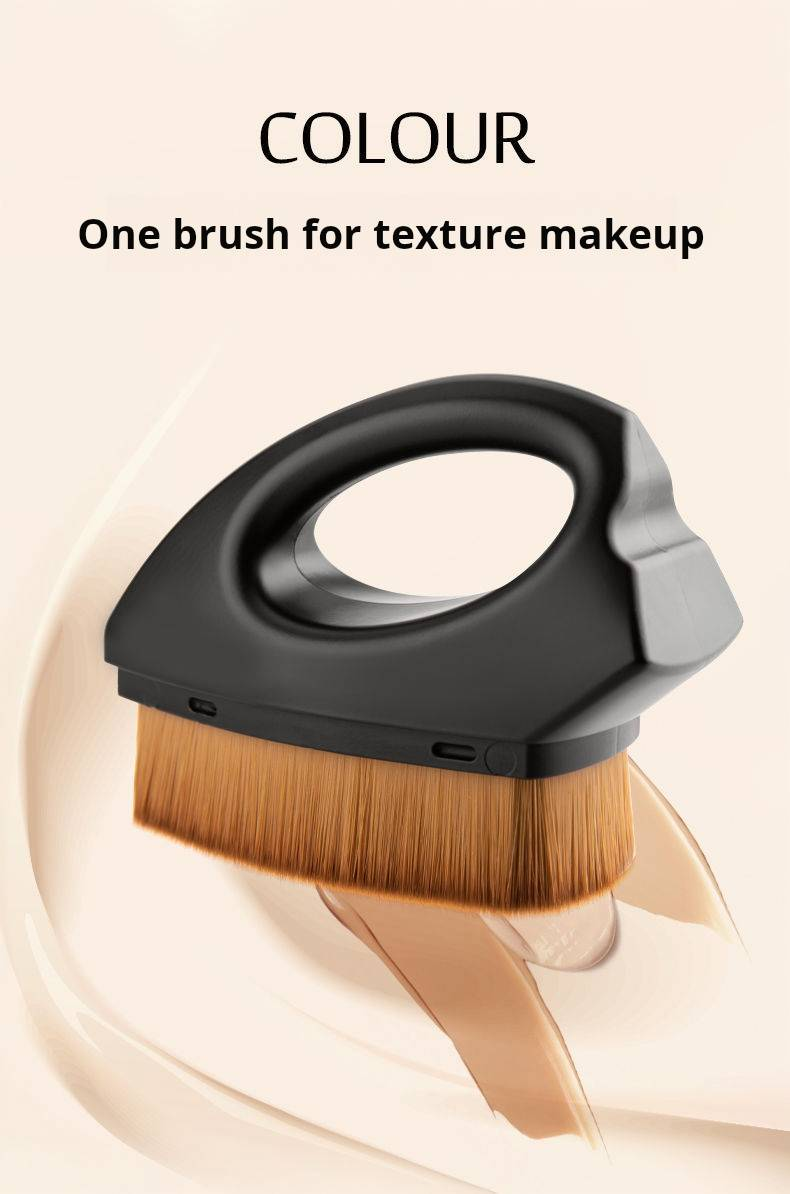 Foundation Makeup Brush, Flat Top Face Blush Liquid Powder Foundation Brush for Blending Liquid, Cream or Flawless Powder with Protective Case_voghion.com