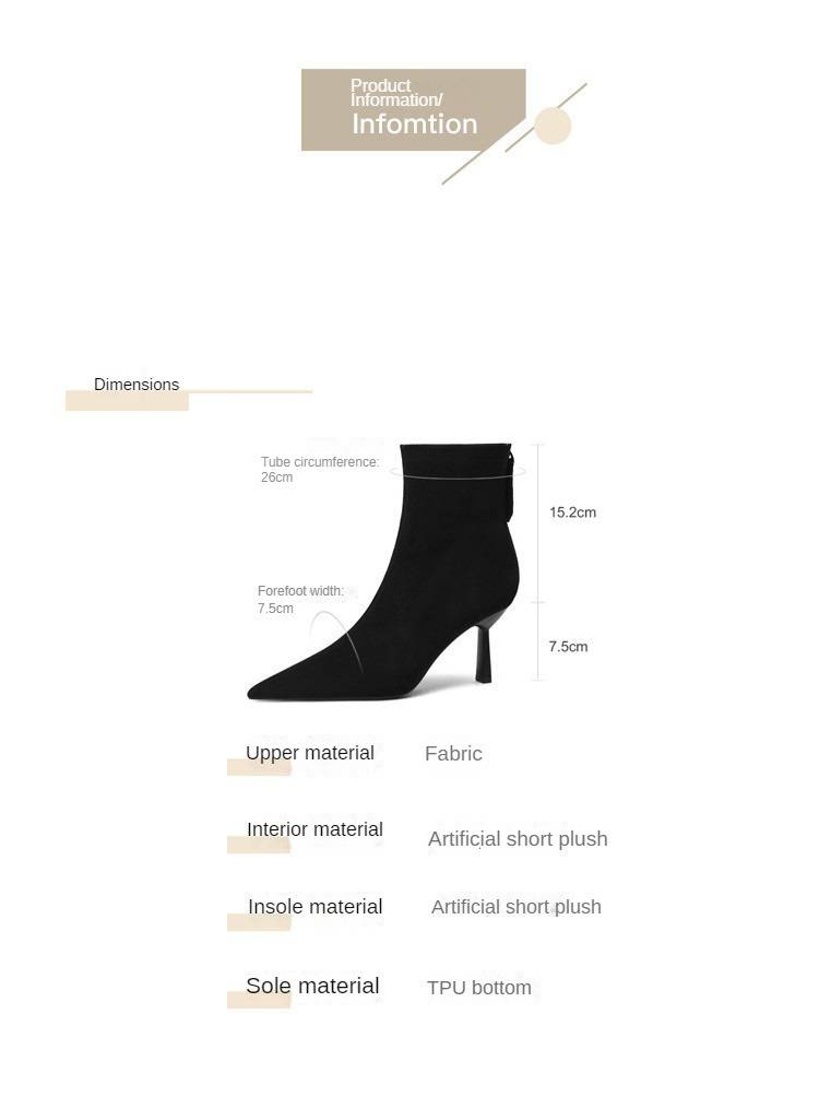 cameido Pointed-toe Stiletto High-heeled Short Boots for Women, Slimming Boots, Versatile Short Fashion Boots in 2024_voghion.com