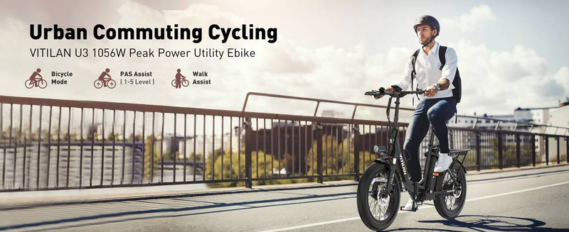 Električno kolo VITILAN U3 za odrasle 20” Fat Tire Ebikes Zložljivo električno kolo 750 W, 48 V 13 Ah Step Thru E-kolo 7 prestav_voghion.com