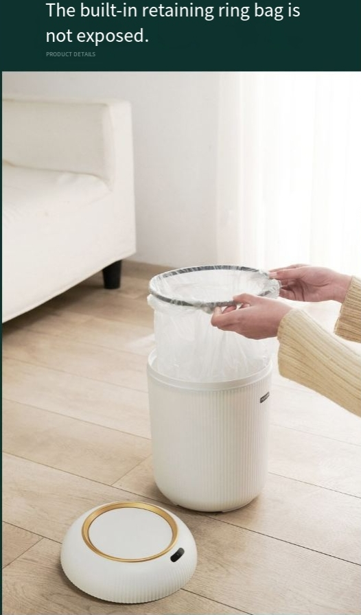 Cestino per la spazzatura di lusso, di alta qualità, a induzione intelligente, stile lanterna a righe con coperchio, per la casa, soggiorno, camera da letto_voghion.com