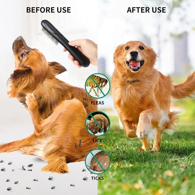 Pet Safe Physical Worming Electronic Comb Pet Flea Control Brush_voghion.com