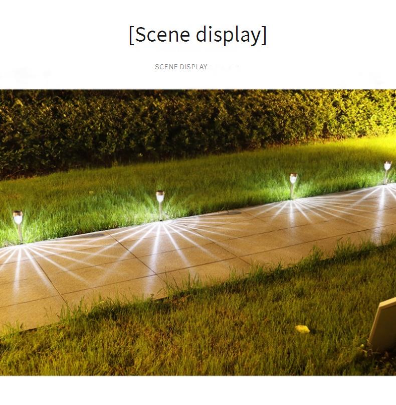 Solarbetriebene Gartenleuchten aus Edelstahl – Wasserdichte Außenwegbeleuchtung für Hof, Rasen und Terrasse (CE-zertifiziert, weißes Licht, 6–12 Stunden Laufzeit)_voghion.com