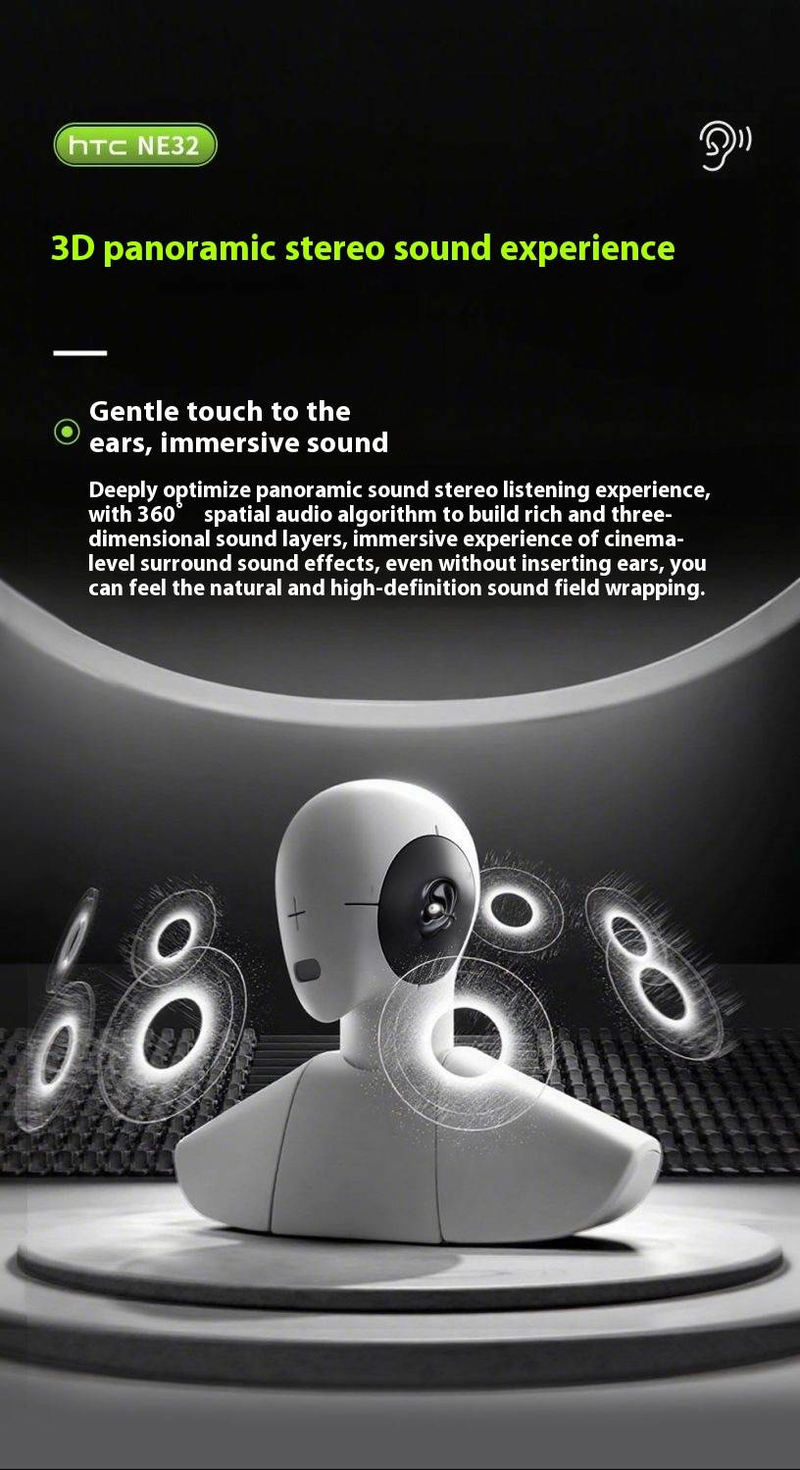 HTC Professional Translator Simultandolmetscher KI Intelligentes kabelloses Bluetooth-Headset Clip-On-Ohr Hochwertiger interaktiver Farbbildschirm_voghion.com