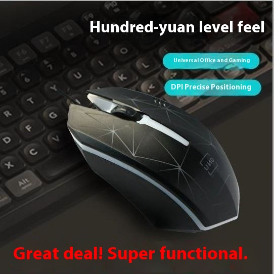 Basic Wired USB Optical Mouse, 3-Button, Plug & Play For PC/Laptop, Office & Home Use (1.5m Cable, Black/White)_voghion.com