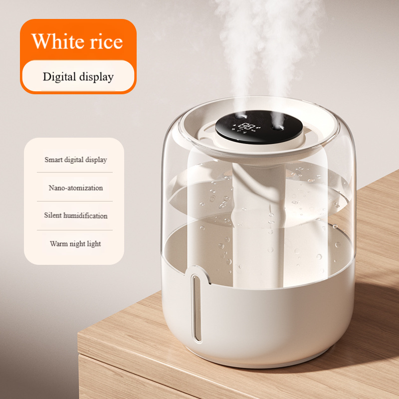 6,8 l Luftbefeuchter mit großer Kapazität, Dual-USB-Nebel, Nachtlicht für Zuhause, Büro, Schlafsaal und Desktop-Nutzung_voghion.com