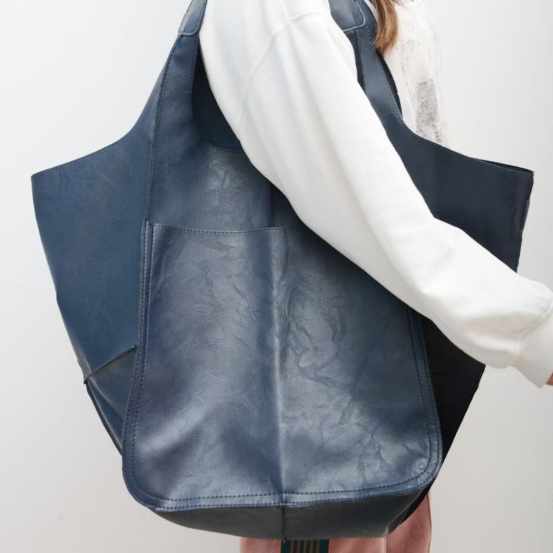 New Euro-American Retro Minimalist Large Tote For Women - Soft Leather, Spacious, Single-Shoulder/Handheld, Fit For Cross-Border Sale_voghion.com
