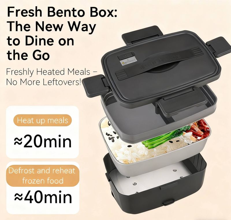 Boîte à lunch électrique portable - Fonction de chauffage et de cuisson à la vapeur, adaptée à un usage domestique et aux employés de bureau._voghion.com
