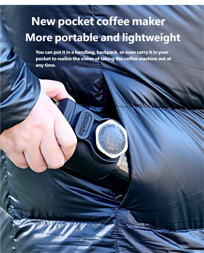 Macchina per caffè espresso portatile a cialde pressate a mano, piccola macchina per caffè espresso italiana, per casa, viaggio e all'aperto_voghion.com