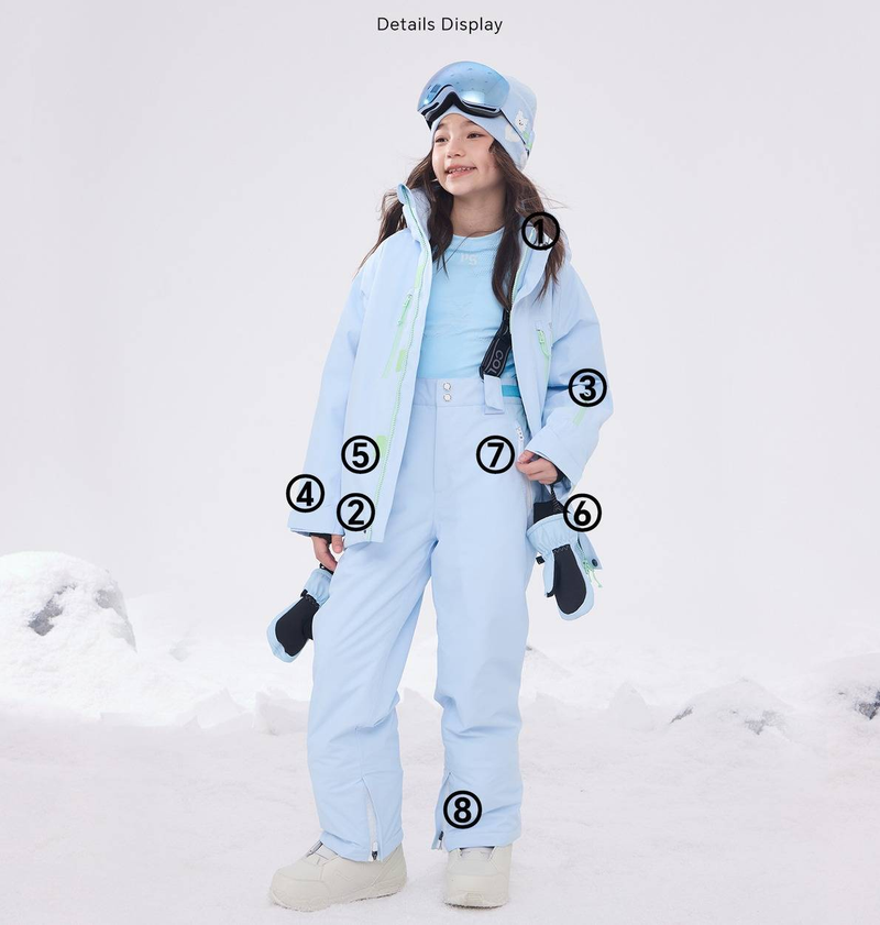 Kinder-Skijacke und -hose für alle Jahreszeiten – Winddichter, wasserabweisender Schneeanzug für Jungen und Mädchen (110–170 cm)_voghion.com