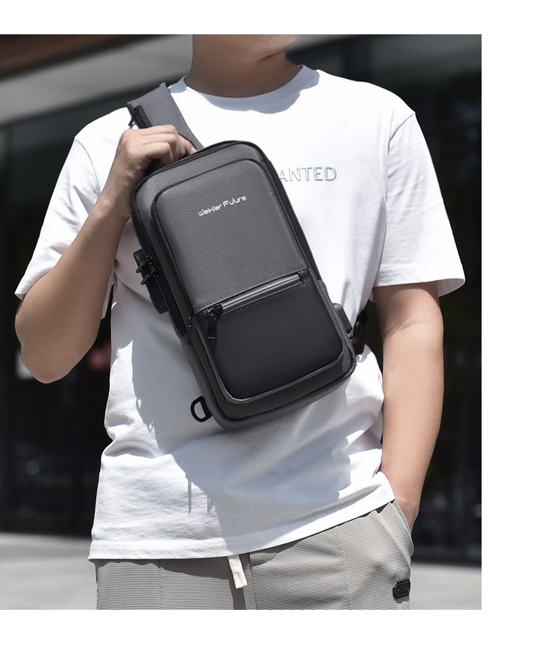 Fashionable Backpack Messenger Bag For Men Men's Shoulder Bag Large Capacity USB Oxford Waterproof Sports Chest Bag_voghion.com