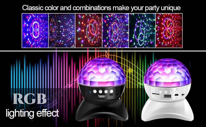 Wireless Bluetooth DJ Speaker Stage RGB Light,360° Rotating Disco Ball Night Light For KTV Bar Home Party Festivals_voghion.com
