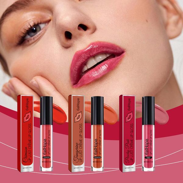 Eelhope Lip Glaze, Moisturizing And Hydrating, Easy To Color, Not Easy To Stick Cup Long-Lasting Portable Lipstick Glaze_voghion.com