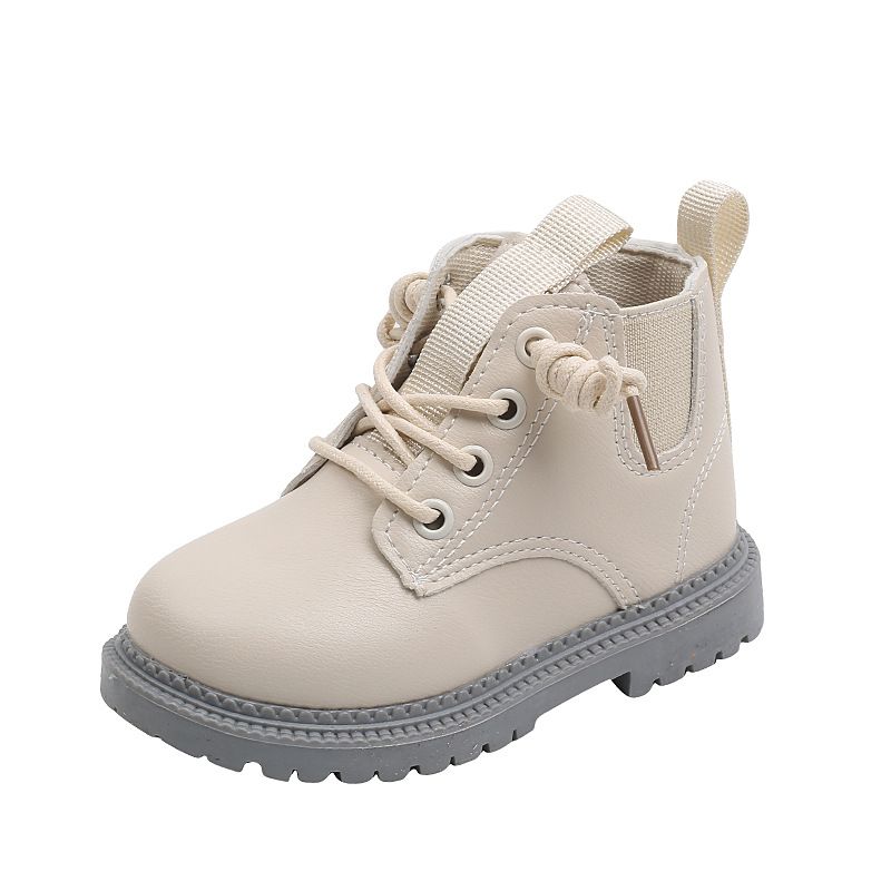 Scarpe per bambini, stivali in cotone tinta unita con cerniera laterale, caldi in pile per bambini_voghion.com