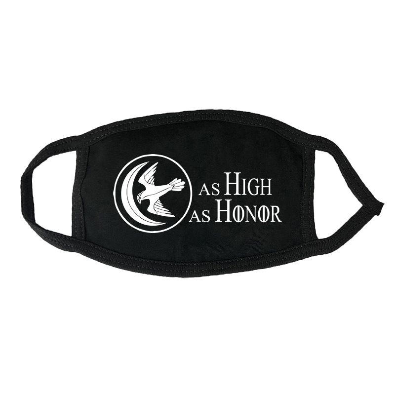 Game Mask of Power Men's Mouth Protection Fashion Print Breathable Mist Black and White Washable_voghion.com
