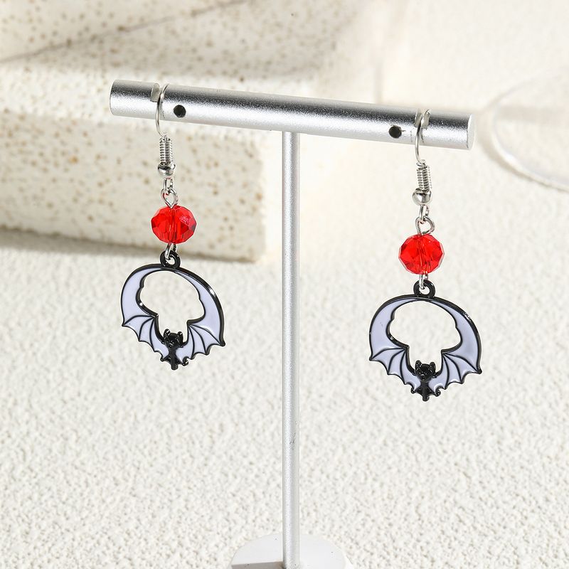 orecchini teschio scuro per donna vendita calda orecchini in lega di diamanti zucca ragno set di orecchini di Halloween_voghion.com