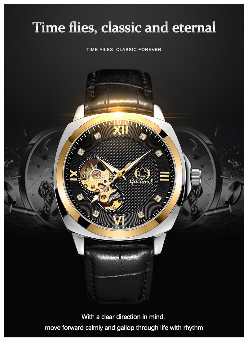 UTHAI M13 Fashionable Men Watch With Diamond Studded Luminous Automatic Mechanical Watch, Business Clock Gift,watches For Man_voghion.com
