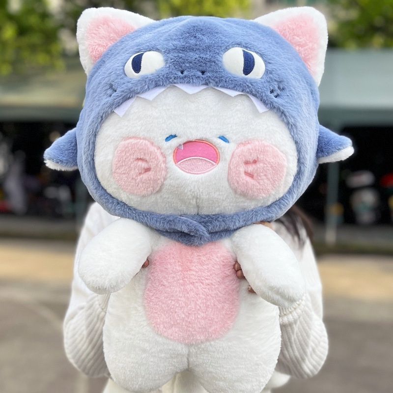 Cute Shark Cat Plush Doll Soft Stuffed Animal Toy For Birthday Gifts Wholesale And_voghion.com