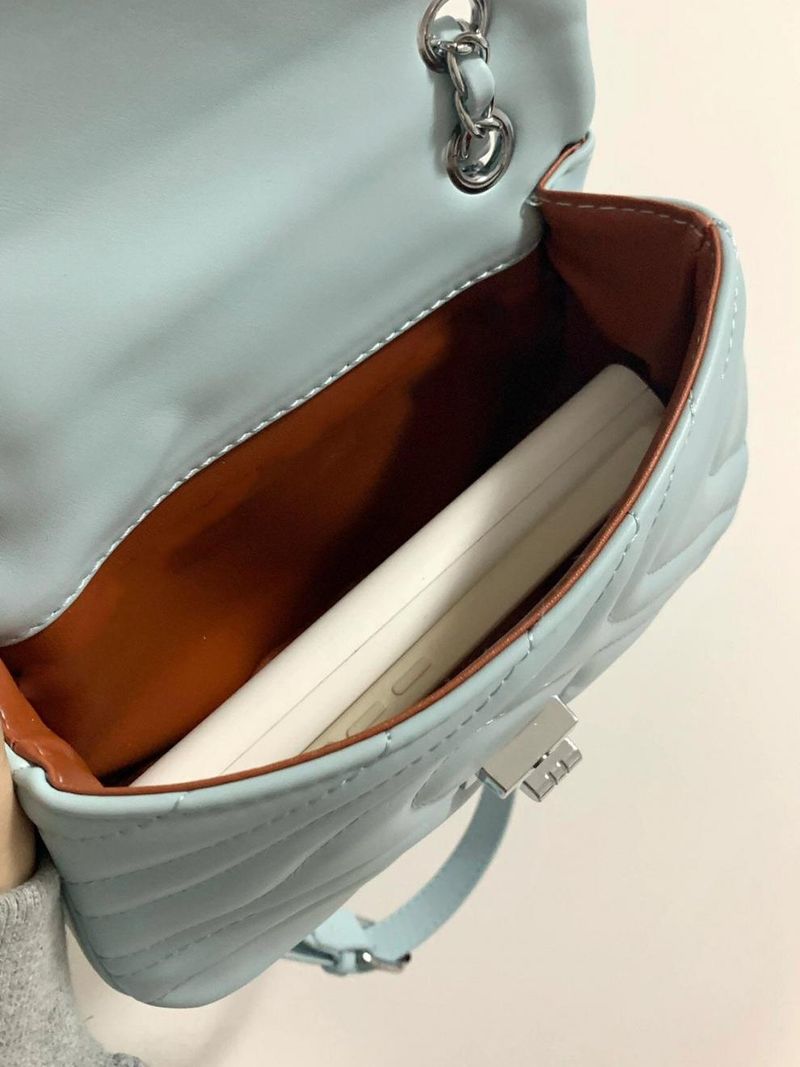 Dames 2025 herfst/winter nieuwe multifunctionele blauwe schoudertas crossbody kettingtas kleine vierkante tas_voghion.com
