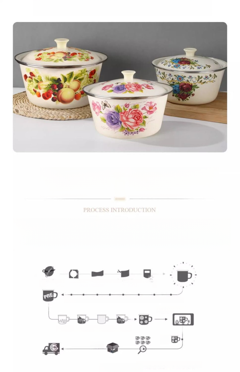 Food Grade Thickened With Lid Jar Household Enamel Can High Temperature Resistant Lard Bowl_voghion.com