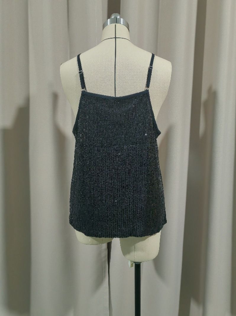 K New Sexy Base Layer To Wear Under Outerwear For Party, Annual Dinner, Suit With Sequin Camisole Vest For Women_voghion.com