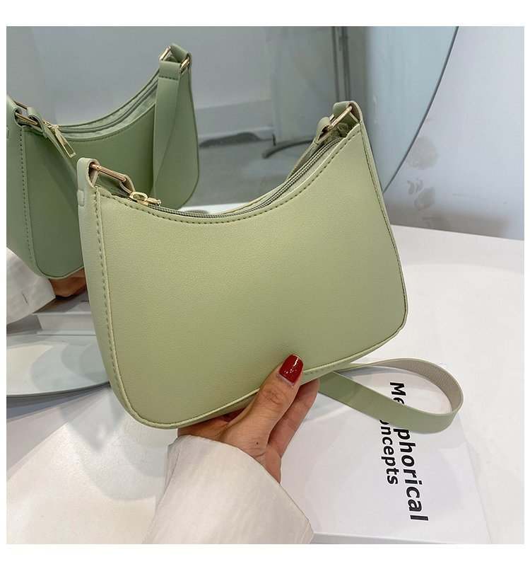 Borsa a tracolla sotto le ascelle in pelle PU tinta unita retrò Borse alla moda da donna Borse hobo casual e borsetta da donna_voghion.com