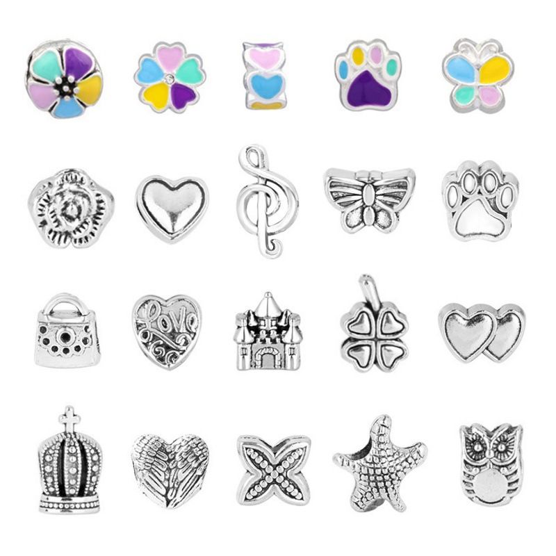 Glasierte Kristalllegierung Große Lochperlen Schmuck Kindergeschenk Liebe Cartoon Armband Armband_voghion.com