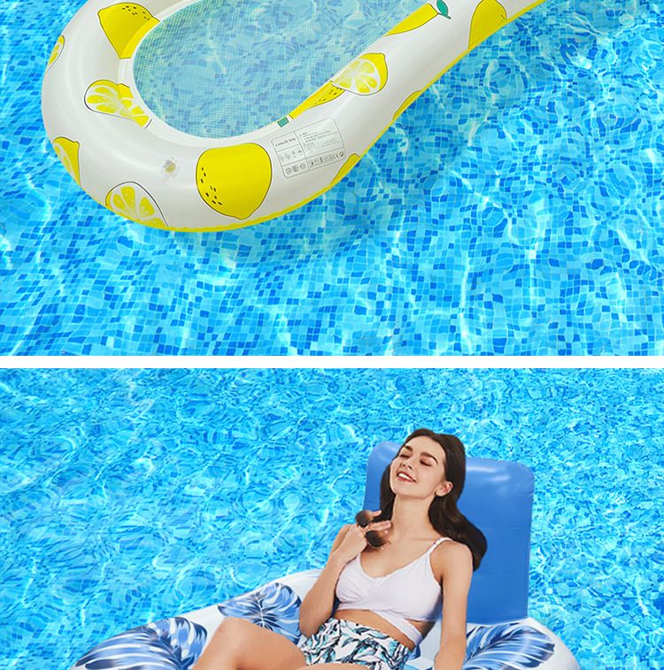 Aufblasbare Schwimmliege - Klappbare Rückenlehne mit Mesh-Netz für Pool, See & Strand_voghion.com
