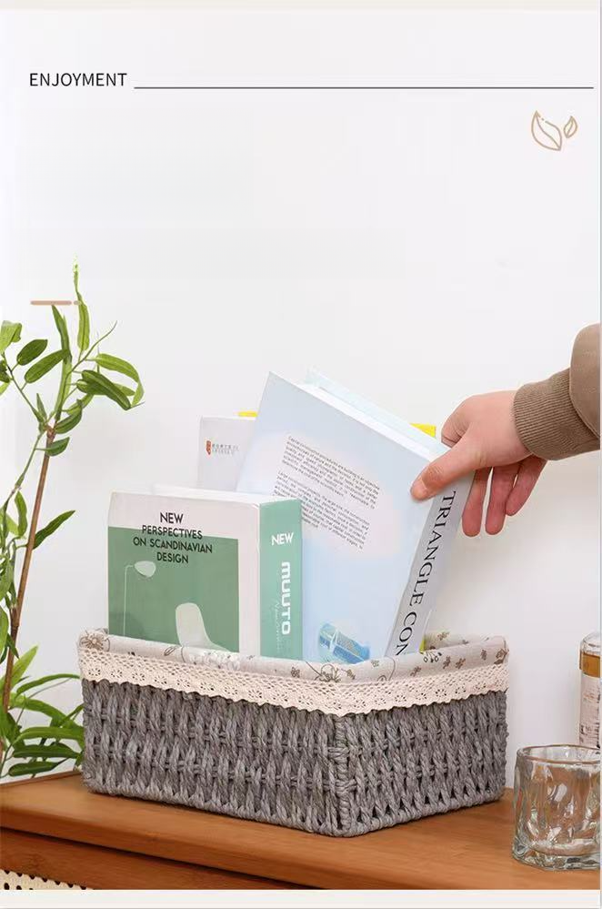 Storage Box, Desktop Cosmetics, Snacks, Miscellaneous Items, Coffee Table, Toys, Keys, Woven Storage, Living Room_voghion.com