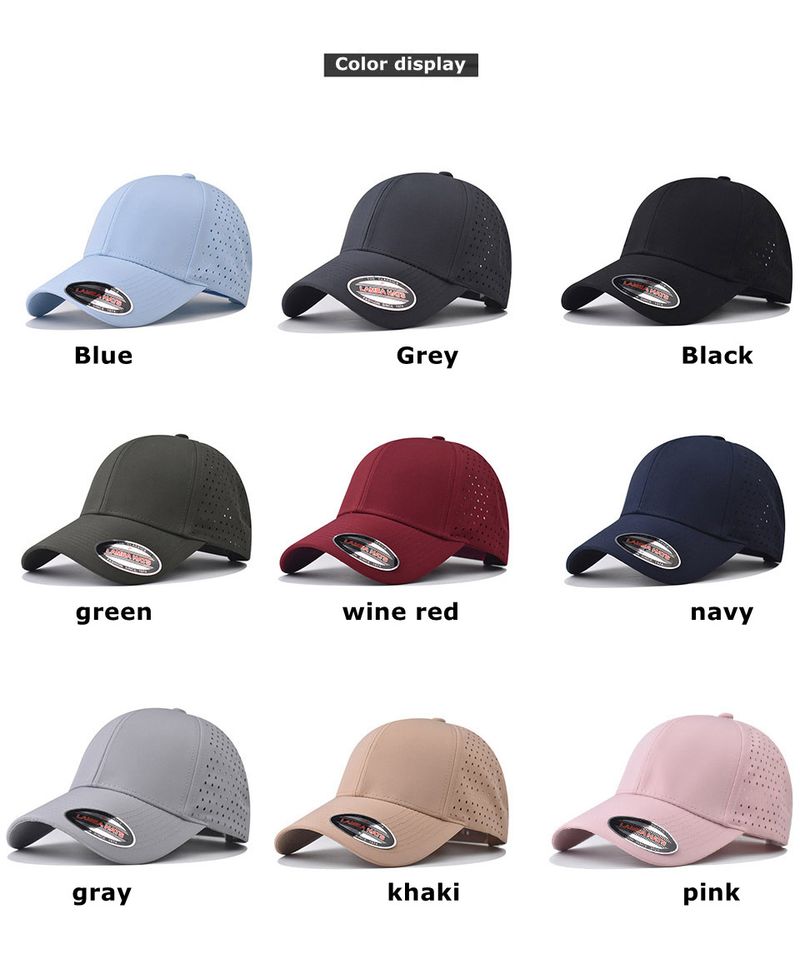 Cappellino da baseball perforato al laser ingrandito personalizzato di qualità Guangzhou, berretto a becco d'anatra impermeabile traspirante per esterni_voghion.com